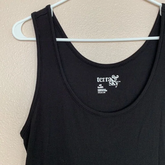 Terra & Sky Black Scoop Neck Tank Top Size 0X / 14W - Picture 3 of 6